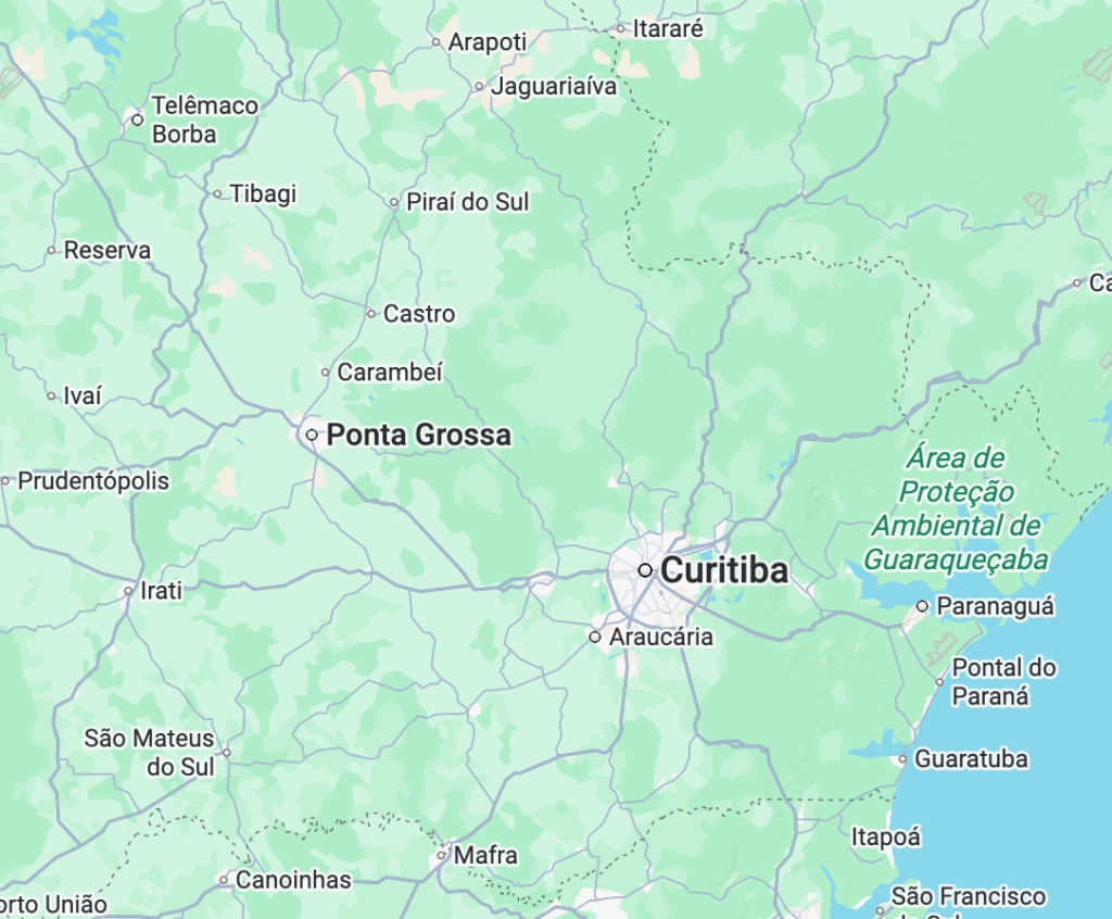 mapa do leste do Paraná